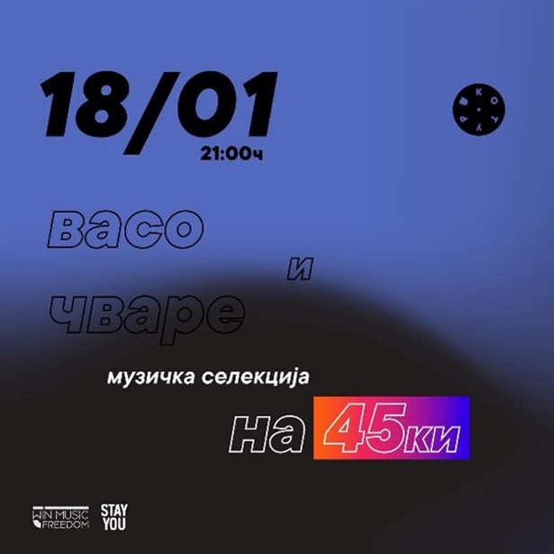 [Скопје][Настап во живо] Музичка селекција на 45ки со Васо и Чваре